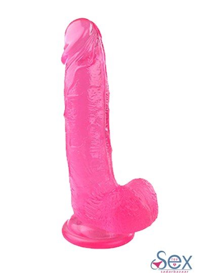 Realistic 8 Inch Pink Jelly Dildo- sextoyinsadarbazaar.com